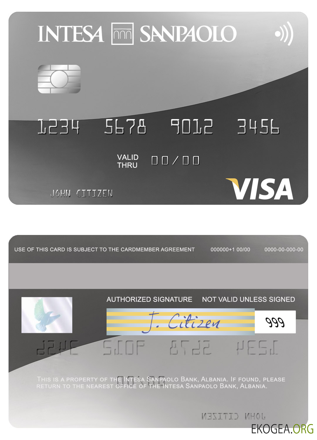Carte de débit visa Albanie Intesa Sanpaolo Bank